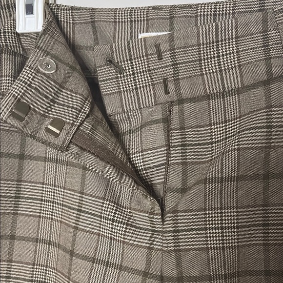 Michael Kors Women's Brown Plaid Pants - Picture 6 of 8